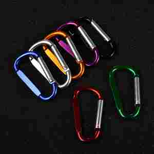 Custom Heavy-Duty Black Carabiner <b>Clip</b>, 3" Aluminum D-Ring with Keyring Keychain <b>Hooks</b> for Outdoor Use - Product Image 2