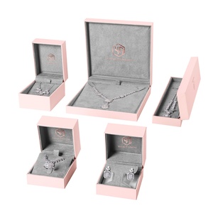 Boîte de présentation de bijoux bleue, emballage de bijoux haut de gamme personnalisé pour la vente au détail, boîte combinée rigide imbriquée sur mesure, Chine - Product Image 2