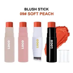 Stick de blush double tête avec logo privé MLM, waterproof, longue tenue, fini scintillant pour le visage - Product Image 2