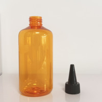 9oz 280ml Amber PET Plastic Twist Top Cap Squeeze Applicator Hair Oil Bottle