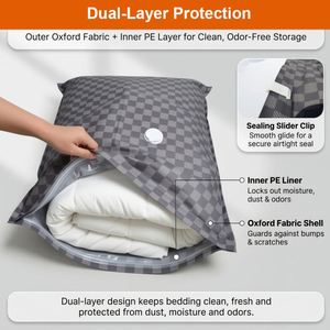 <b>Large</b> Capacity Oxford Fabric Vacuum <b>Storage</b> <b>Bags</b> 4 Pack Waterproof Clothes Compression <b>Bags</b> for Travel Closet Organization - Product Image 3