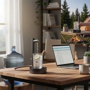 Dispenser d'Acqua Portatile da Tavolo con Piccola Pompa Elettrica per Casa, Ufficio o Campeggio - per Bottiglie da 5 Galloni - Product Image 3