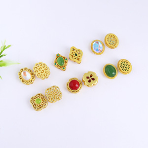 ลูกปัดหยกเทียมชุบทองรูปไข่ อุปกรณ์ทำเครื่องประดับ DIY สำหรับสร้อยข้อมือ สร้อยคอ ขายส่ง - Product Image 3