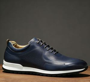 Baskets de luxe en cuir véritable pour hommes, chaussures Oxford classiques confortables à lacets, décontractées, pour l'extérieur, la rue, les voyages, chaussures plates - Product Image 3