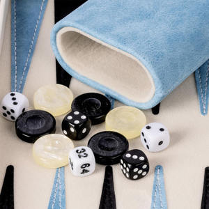 Jeu de société <span class=keywords><strong>classique</strong></span> bleu personnalisé ensemble de backgammon de voyage en cuir de qualité supérieure pour adultes - Product Image 3