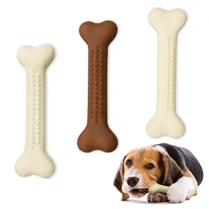 Dents en forme d'os de chien en nylon bâton propre jouet à mâcher brosse à dents interactive jouet à mâcher pour animaux de compagnie