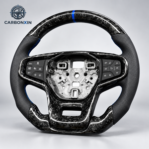 Volante Deportivo Personalizado de 4 Brazos, de Fibra de Carbono y Cuero, con Luces LED, para F150 Bronco Ranger Raptor 2009-2014 - Product Image 4