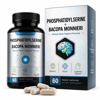 Capsules de Phosphatidylsérine en vrac 300mg, Ginkgo Biloba, Bacopa Monnieri pour la Santé Cérébrale, Soutien de la Mémoire, Supplément Nootropique OEM