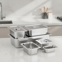 Plateau GN en acier inoxydable 304 pour restaurant, bac de buffet, plateau GN de taille standard pour cuisine industrielle, équipement de cuisine