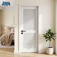 Porte à persiennes JHK-L02, design moderne, deux panneaux, haute qualité, prix compétitif, production de masse, utilisation intérieure pour chambre à coucher.