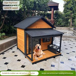 Luxuriöse Holz-Hundehütte Umweltfreundliches Nachhaltiges Outdoor-Hundehaus Zwinger Haustierbett Premium Großer Hundekäfig für Garten und Katzen - Product Image 2