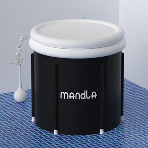 Baignoire à glace pliable gonflable Mandla 80x75cm avec couvercle, baignoire de cryothérapie portable pour usage domestique et extérieur - Product Image 1