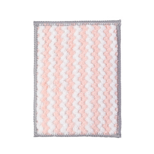 Kitchen Dishcloth Microfiber Square Stripe Pattern Water Absorbent Cleaning Cloth For Pots And Pans - Product Image 5