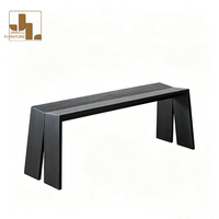 Banc de salle à manger noir de style nordique pour hôtel et restaurant, meuble en bois pour salon et maison