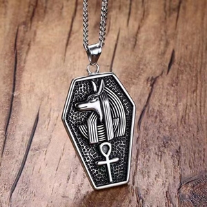 Reiki — collier <span class=keywords><strong>de</strong></span> cheville en acier inoxydable pour hommes, chaîne à pendentif en argent, dieu <span class=keywords><strong>de</strong></span> la mort des sorcières, accessoire Vintage - Product Image 3