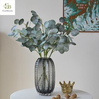 Real Touch Latex Eucalyptus Plantes Artificielles Décoratives Verdure Mariage Argent Feuilles Branches Tiges pour Pâques Nouvel An