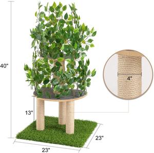 Grand griffoir pour <span class=keywords><strong>chat</strong></span> de haute qualité Arbre à <span class=keywords><strong>chat</strong></span> de grande taille avec laine bois plastique et sisal avec plantes et feuilles - Product Image 3