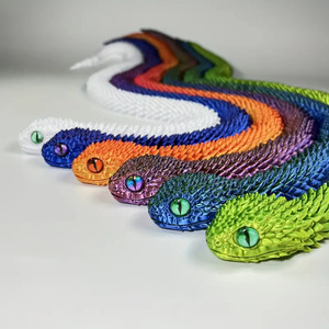 Modelo <span class=keywords><strong>de</strong></span> <span class=keywords><strong>Serpiente</strong></span> <span class=keywords><strong>de</strong></span> Simulación Animal, Artesanía <span class=keywords><strong>de</strong></span> Plástico Impresa en 3D, Novedad, Múltiples Articulaciones Flexibles y Móviles, Gran Venta - Product Image 3