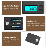 Modèle le plus récent, balance numérique à écran LCD pour bijoux, or, grammes, 0,01 g, 0,1 g, capacité 500 g, alimentée par batterie, balance de poche en plastique, mini balance