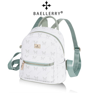 Baelerry Butterfly Print <b>Backpack</b> Pink <b>Lightweight</b> Detachable Strap Student <b>Backpack</b> - Product Image 3
