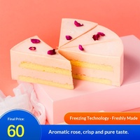 Gâteau Rose de 8 pouces en Gros, Mousse Personnalisée, Pâtisserie Commerciale Congelée pour le Thé de l'Après-midi, Dessert pour Café et Pause Thé
