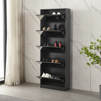 Nouveau style moderne, vente en gros, meuble à chaussures d'entrée/foyer en MDF fin avec étagères basculantes pour intérieur