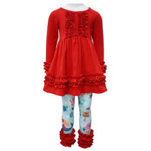 niñas conjunto de ropa de Otoño de manga larga de color sólido top + IMPRESIÓN DE HIELO pantalones para <span class=keywords><strong>chica</strong></span> - Product Image 3