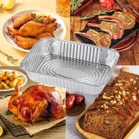 Biodégradable 32*26cm demi-taille feuille d'aluminium conteneur couvercle chine à emporter Restaurant cuisson feuille casserole Blister stockage des aliments