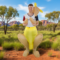 Costume de kangourou gonflable pour adulte, convient aux hauteur de 1,5 à 2 m. Idéal pour Noël, le cosplay, les fêtes, les spectacles sur scène, les bals costumés et les événements festifs.