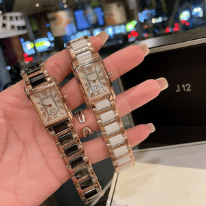 Relojes de Cuarzo con Esfera Rectangular Delgada y Correa de Dos Tonos, Marcadores de Números Romanos, Elegantes Relojes de Pulsera Longinesing - Product Image 6