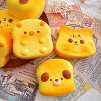 Jouet Squishy Chat Toast Mignon à Rebond Lent en PU, Simulation Alimentaire, Anti-Stress pour Enfants