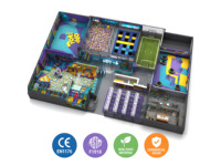 Équipement de parc sportif intérieur sur mesure avec piscine à balles, terrain de football, mur d'escalade, parcours de cordes pour FEC et centre commercial