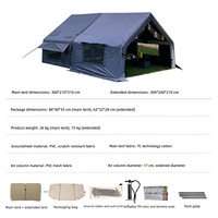 Tente de camping gonflable Dericsson pour 1/2/4/6/8/10/12 personnes, imperméable, pour le camping en plein air, grande tente familiale, OEM disponible