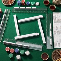 Ensemble de 4 supports et poussoirs personnalisés pour tuiles de Mahjong, supports en acrylique, supports magnétiques pour Mahjong, faciles à utiliser pour les soirées de jeu à domicile
