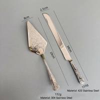 SANOSH Vintage Geprägtes 304 Edelstahl Tortenmesser und Servierset mit Messer, Löffel und Spatel für Bankett-Service und Festtagsgeschenke
