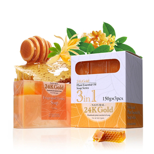 OEM 24K Gold Herbal Plant Essential Oil Soap Osmanthus & Honey Moisturizer Nourishing Bar For All Skin Types Pack of 3 soap - Product Image 1