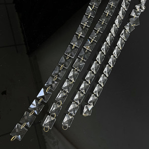 Chiaro 14MM cristallo quadrato lampadario perline parti <span class=keywords><strong>tenda</strong></span> catena ghirlanda per festa di nozze decorazione MH-DS0331 - Product Image 6