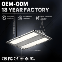 Luminaire LED linéaire DALI dimmable pour haut plafond, puissance et température de couleur réglables AC110-277V, éclairage uniforme supérieur, idéal pour supermarchés et garages