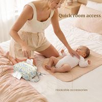 Porte-lingettes portable double couche matelassé avec compartiment séparé pour couches et lingettes humides, fermeture éclair YKK
