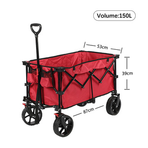 2025 Nuevo carrito de camping plegable Capacidad de 150L con ruedas de freno de 8 "* 2,5" para aventuras al aire libre - Product Image 2