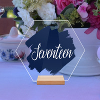 Ychon acrylique Table signe support cadre support acrylique numéro 1 à 30 avec support en bois décorations de pièce maîtresse pour réception de mariage