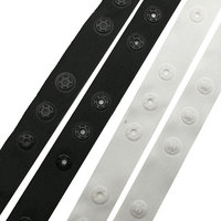 Kancing Plastik Snap Tape Berkualitas Premium yang Dapat Disesuaikan, Bahan Poliester/Katun untuk Gorden dalam Warna Kustom