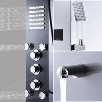 Robinet de douche mural thermostatique professionnel en acier inoxydable 304 brossé, finition laiton, céramique douce, pour appartement