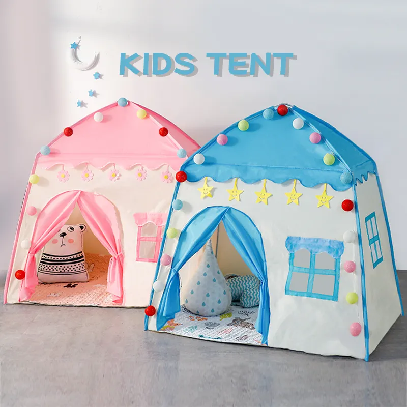 Большая розовая синяя детская игровая палатка, детская палатка для кемпинга и игрового домика, Детская игровая палатка для девочек