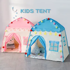 批发大粉色蓝色儿童儿童游戏帐篷儿童野营游戏屋帐篷儿童女孩玩具帐篷
