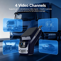 Caméra embarquée 4G LTE 4 canaux pour flotte, ADAS, DMS, GPS, CMSV6, DVR de voiture, vidéo en direct à distance