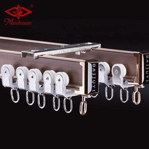 Rieles de cortina curvos de metal resistente de curva única de oro rosa mate - Product Image 3
