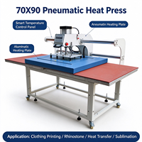 Presse à transfert thermique pneumatique double station 70x90 pour impression DTF avec table de travail grand format - Vente en gros usine