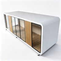 Cabine de luxe moderne en forme de capsule pour hôtel, maison préfabriquée moderne en forme de cabine de pomme avec toilettes