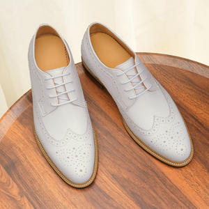 2025 Trending Designer <b>White</b> <b>Leather</b> Men's <b>Shoes</b> Formal Casual <b>shoes</b> Engraved Business Wear Breathable Men's <b>Leather</b> <b>Shoes</b> - Product Image 3